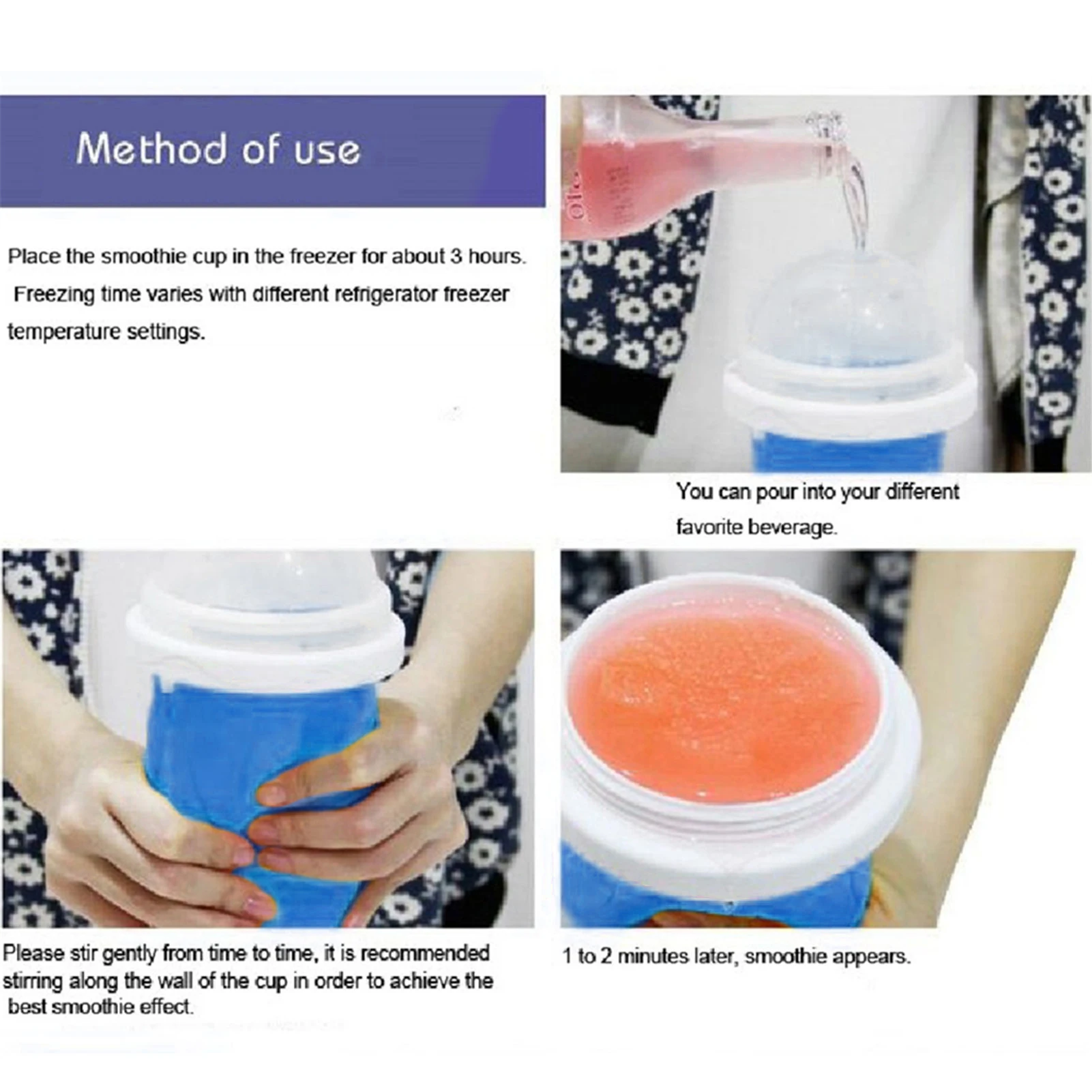 Slush Maker Cup Smoothie Cooling Cup Household Ice Crusher Quick Frozen Slushie Cooling Cups For Homemade DIY Milk