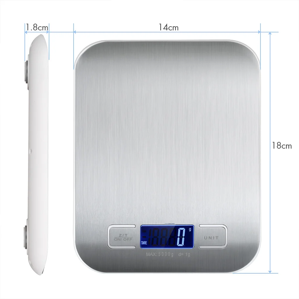 5kg /10kg Household Kitchen Scale Electronic Food Scales Diet Scales Measuring Tool Stainless  Digital Electronic Weighing Scale