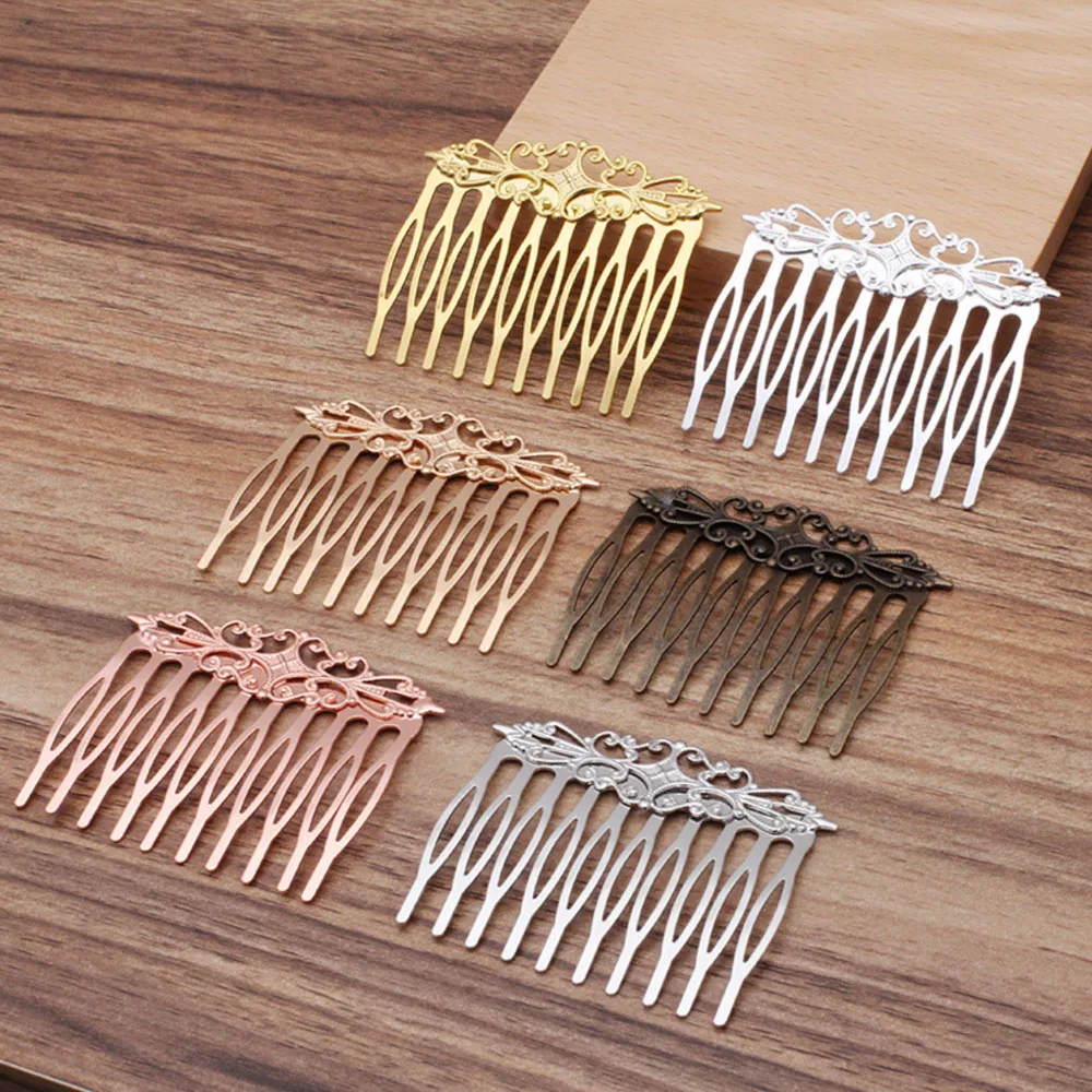 REGELIN Copper Vintage 10 Teeth Hair Combs Jewelry Charm Women Flower Hairpin Hairclips Barrettes Retro Hair Wear Accessories