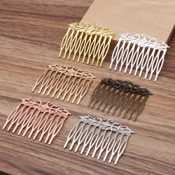 REGELIN Copper Vintage 10 Teeth Hair Combs Jewelry Charm Women Flower Hairpin Hairclips Barrettes Retro Hair Wear Accessories