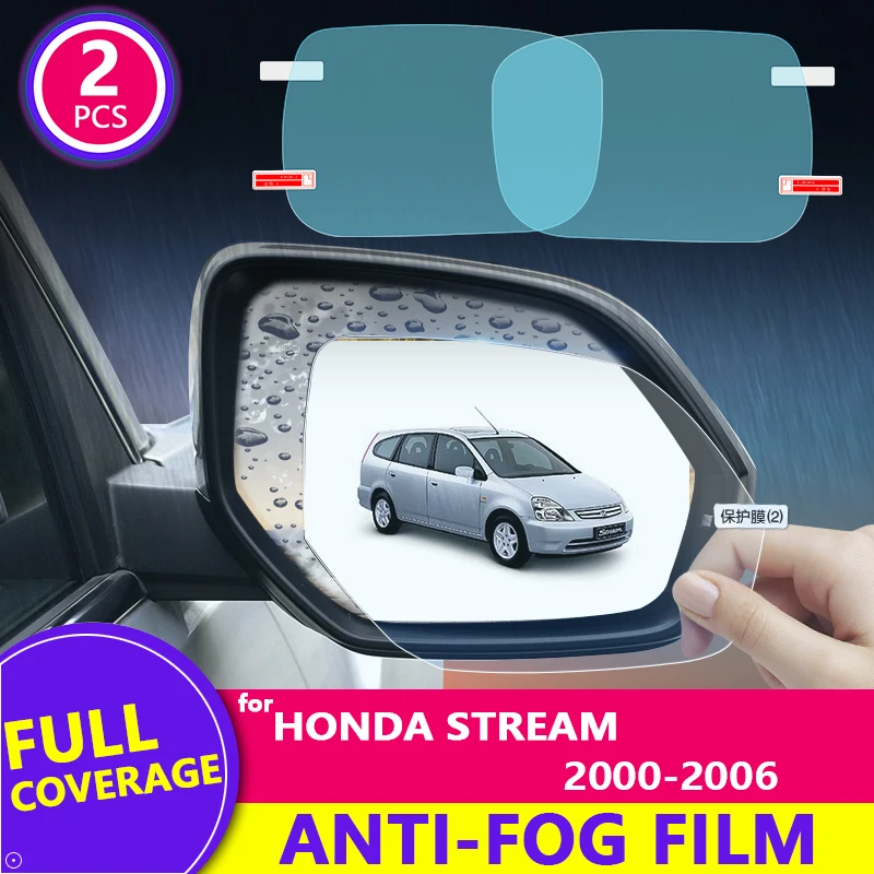 for Honda Stream 2000-2006 RN1-RN5 Full Cover Rearview Mirror HD Film Anti-Fog Rainproof Auto Mirror Sticker Car Accessories