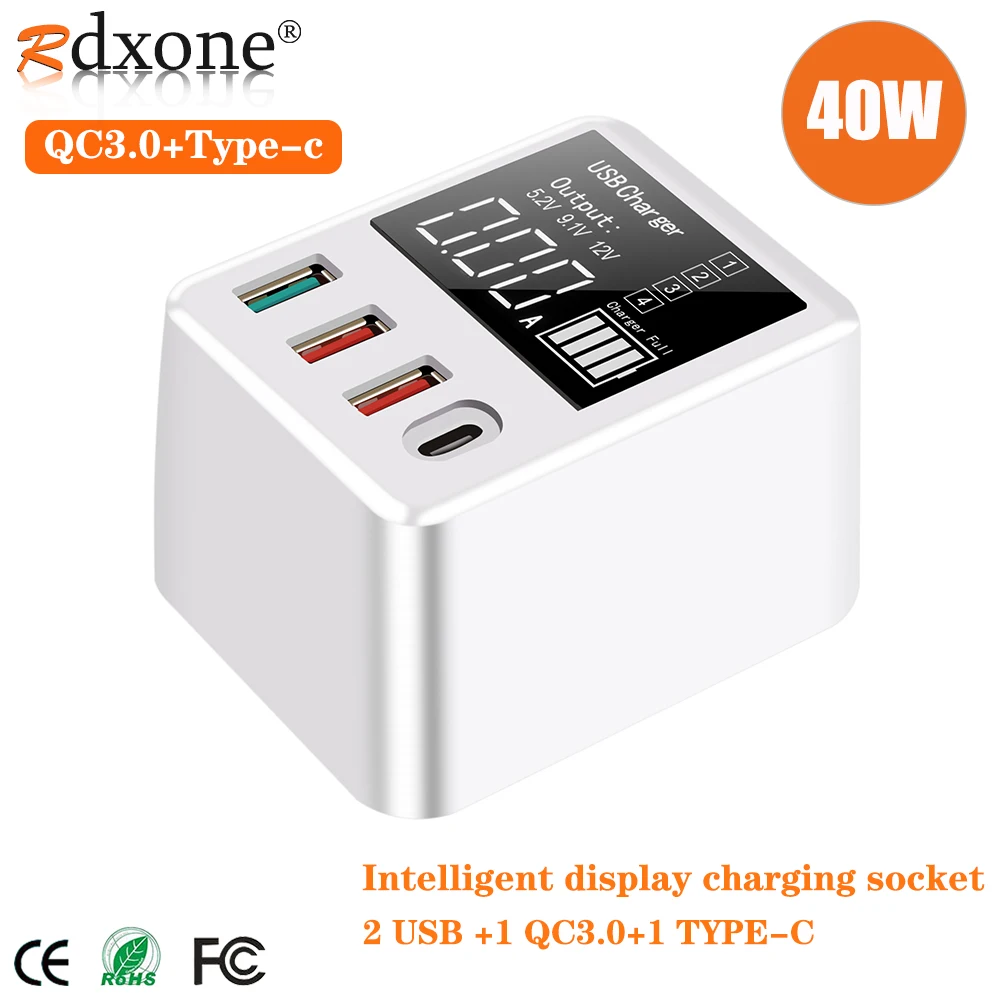 

40W Quick Charge QC3.0 USB Charger Wall Travel Mobile Phone Adapter Fast Charger USB Charger For Huawei Xiaomi Samsung iPhone