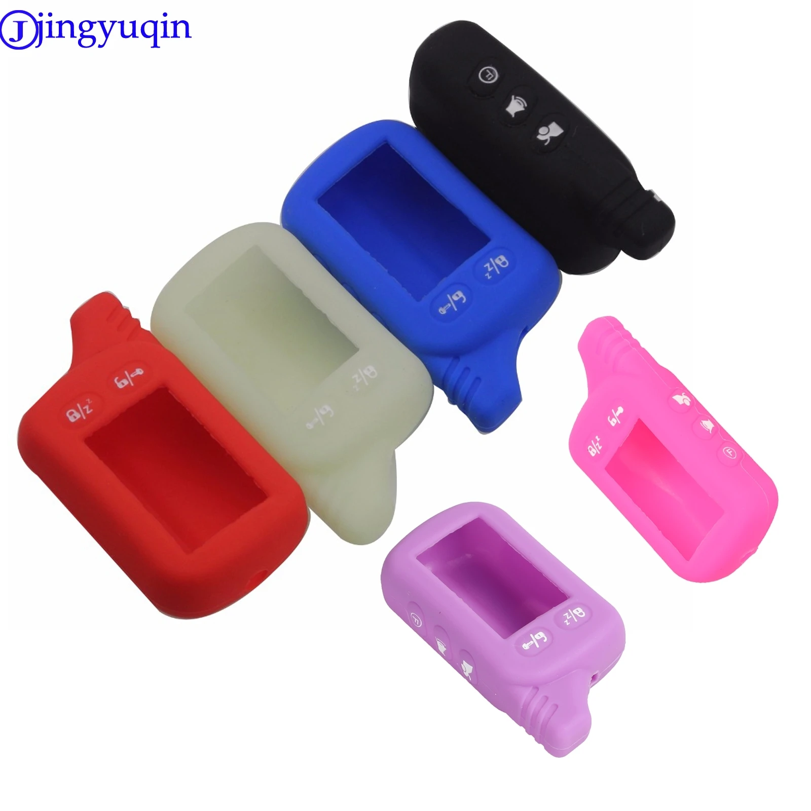 jingyuqin TZ9010 Silicone Case KeyChain For Russian 2-way Alarm System Alarm Key Fob For Tomahawk TZ-9010 TZ9010