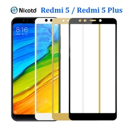 NicoTD 9H Color Tempered Glass For Xiaomi Redmi 5 5Plus Screen Protector Film For Redmi 5 Plus Black White Golden Transparent