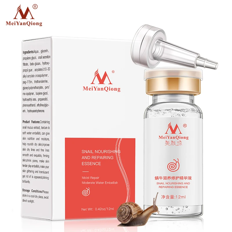 High Quality Snail 100% Pure Plant Extract Hyaluronic Acid Liquid Whitening Blemish Serum Ampoules Anti-acne Rejuvenation Serum