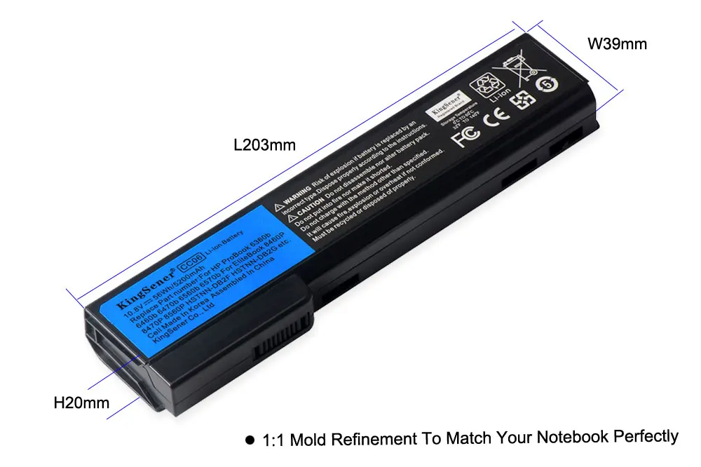 KingSener CC06 Laptop Battery For Hp ProBook 6460b 6470b 6560b 6570b 6360b EliteBook 8460p 8470p 8560p 8460w 8470w 8570p