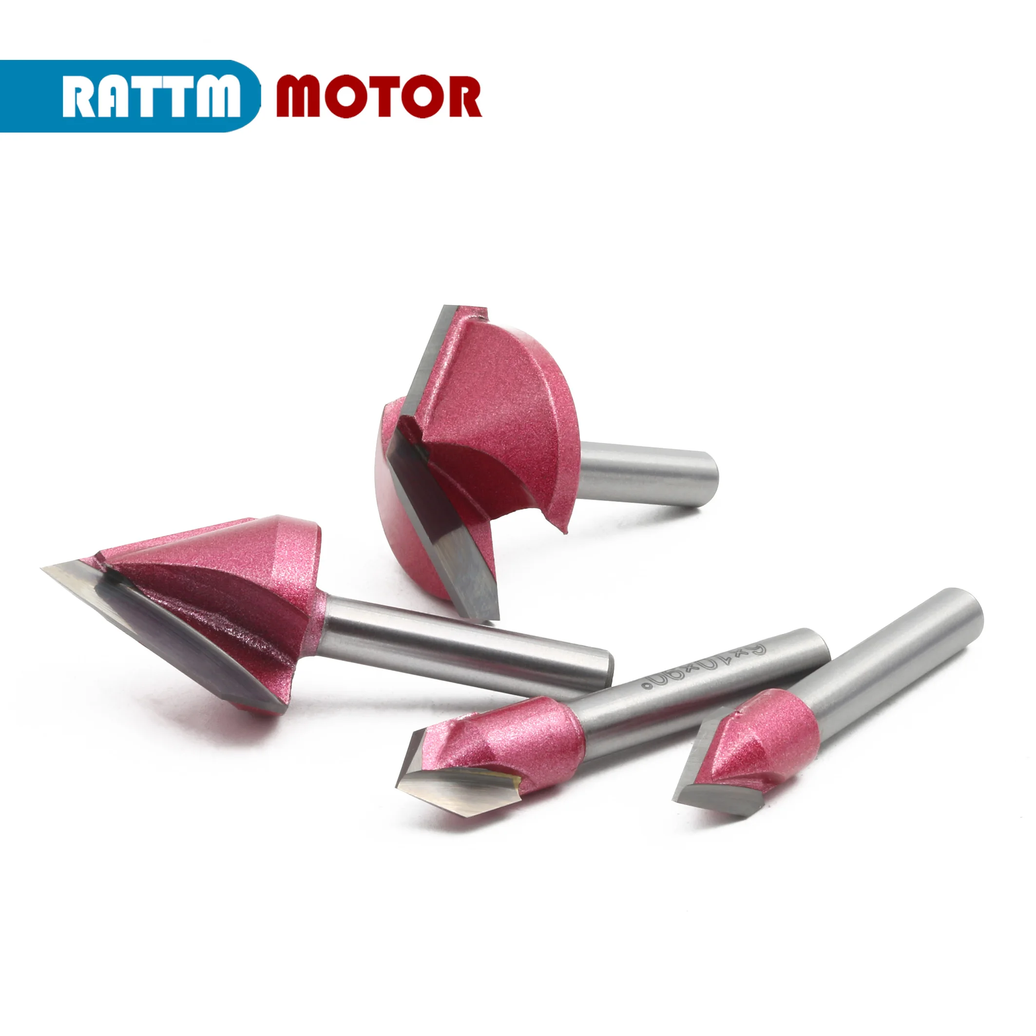 Cnc gravura 3d-v bits roteador 60/90/120/150 graus 6-32mm v groove chanfro de madeira acrílica
