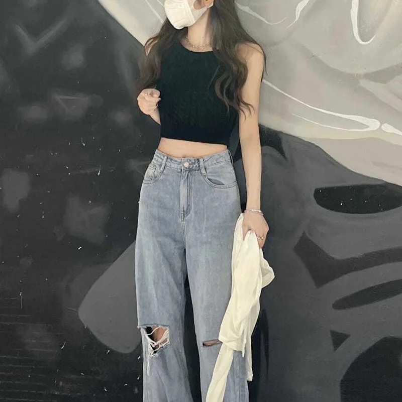 Camis ผู้หญิงเซ็กซี่สุภาพสตรีเสื้อผ้า Mujer Elegant แฟชั่น Slim Harajuku Simple All-Match ฤดูร้อนสบายๆ Backless นักเรียน