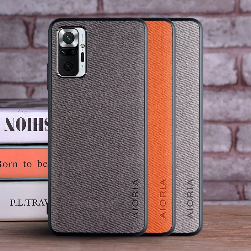 Case for Xiaomi Redmi Note 10 Pro 10S 4G 5G coque Luxury textile Leather soft phone cover for redmi note 10 pro case funda capa