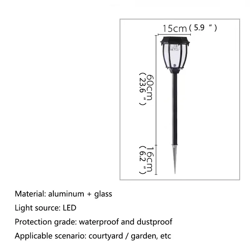 OULALA-Lámpara de césped contemporáneo para exteriores, iluminación negra, impermeable IP65, decoración de jardín de Villa