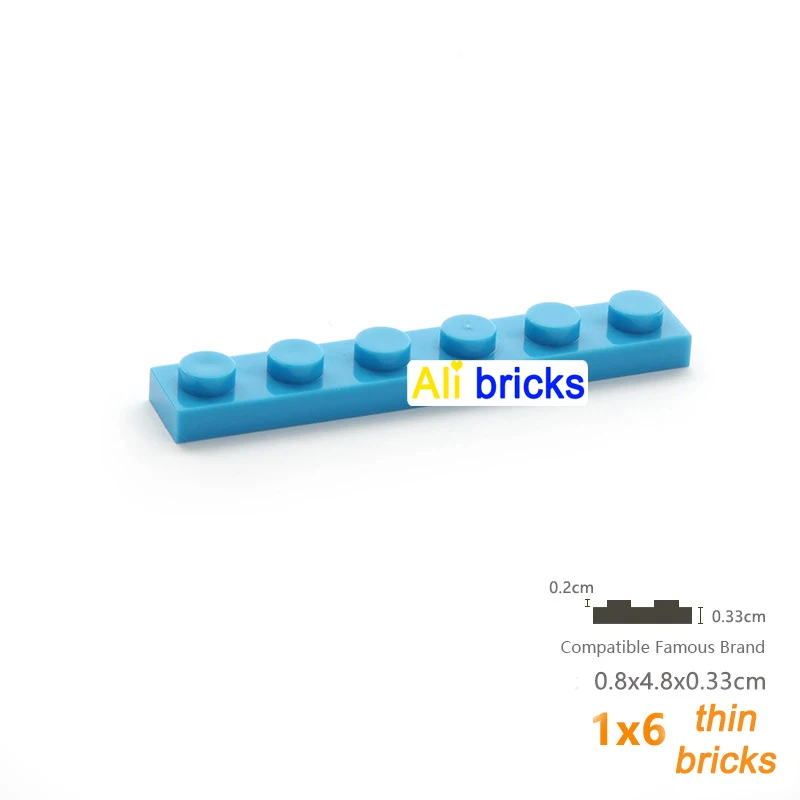 30pcs/lot DIY Blocks Building Bricks Thin 1X6 Educational Assemblage Construction Toys for Children Size Compatible With Brand