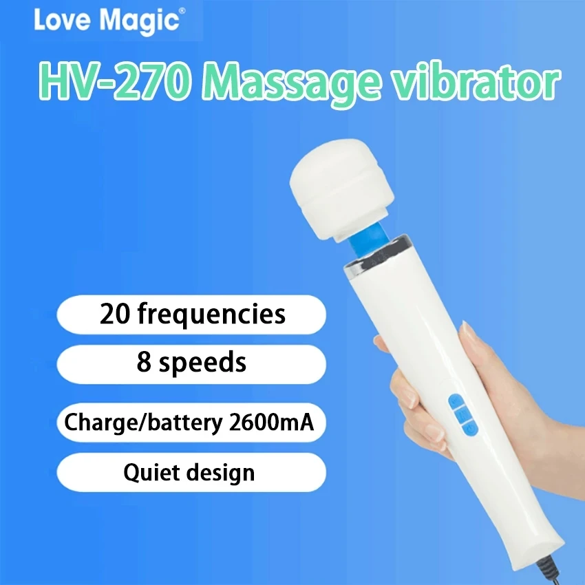 Rechargeable HV-270 Hitachi Love Magic Wand Full body Massager Av Vibrator 8 Speed 20 Frequency Female Masturbation Sex Toy