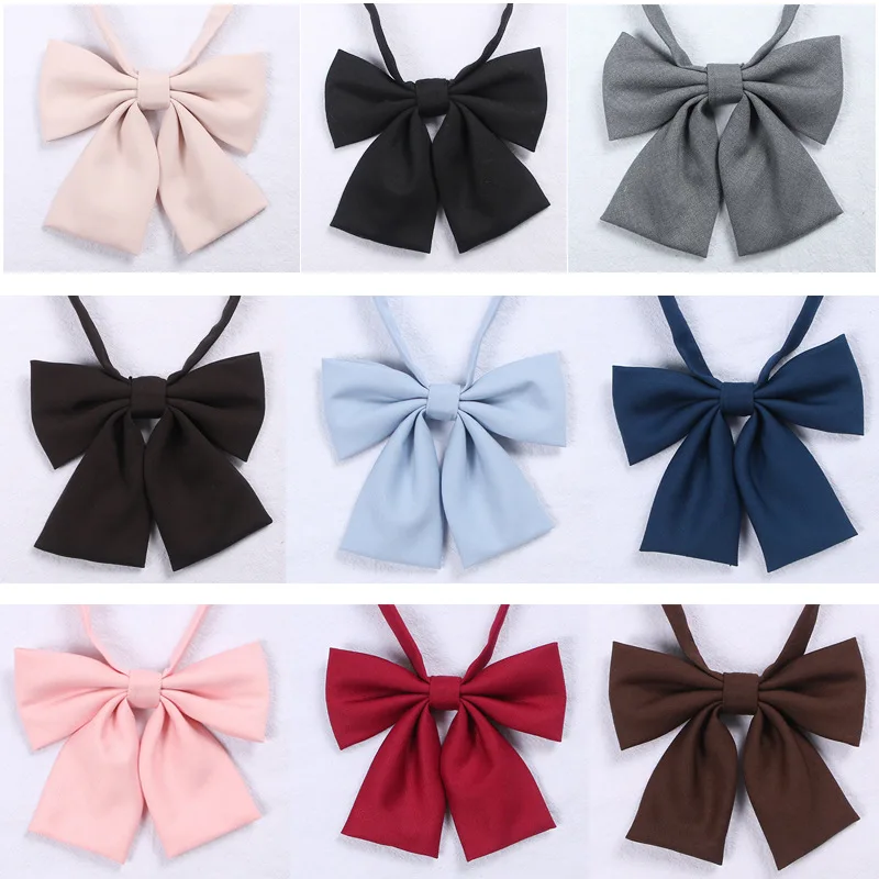 Japanese School JK Uniform Bow Tie For Girls Butterfly Cravat Solid Color School Sailor Suit Uniform Accessories Flowers Tie