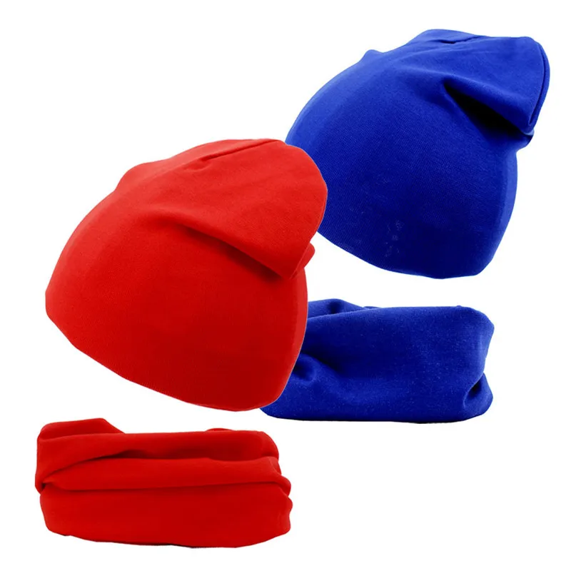 2 Pcs Baby Street Dance Hip Hop Hat Scarf Set Solid Color Kids Beanie Cap Warm Boy Girl Spring Autumn Winter Hats Infant Toddler