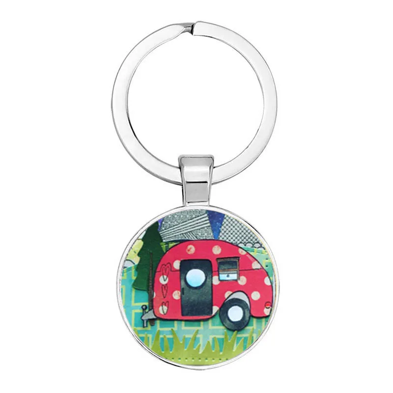 Neue Nette Camper Wagon Keychain, ICH Liebe Camping Keychain, Anhänger Wegweiser Keychain, Urlaub Reise Memorial Geschenk – Detail 5