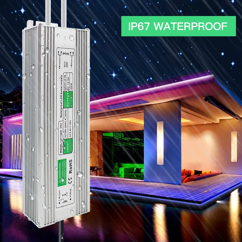 IP67 Rainproof LED Driver 12V 24V SMPS Switching Power Supply Source 12V 24V LED Lighting Transformer 20W 25W 30W 36W 45W 50W