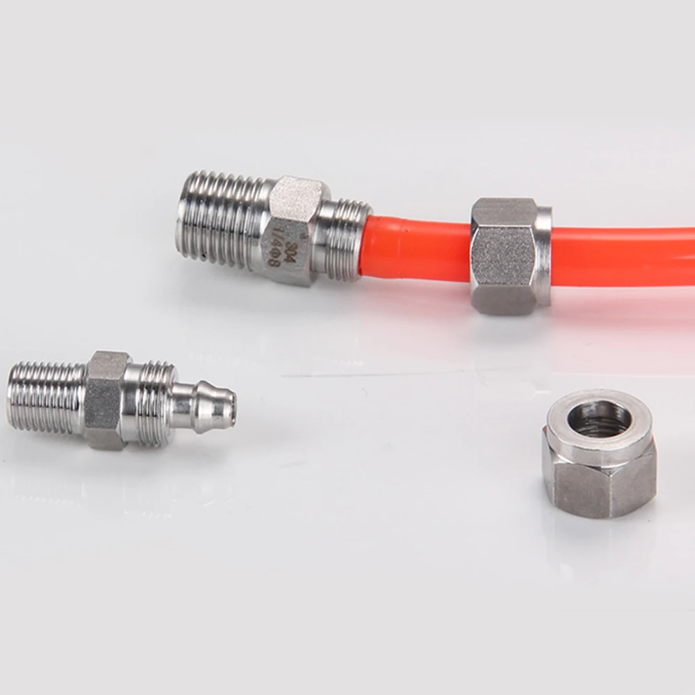 304SS stainless steel pneumatic joint pipe joint trachea hose quick tightening joint 1/8\'\'1/4\'\'3/8\'\'1/2\'\' BSP external thread
