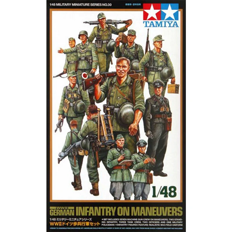

Tamiya 32530 1/48 немецкие пехотные производители времен Второй мировой войны, военная фигурка, хобби, игрушка, пластиковая модель, набор для сборки, подарок для мальчиков