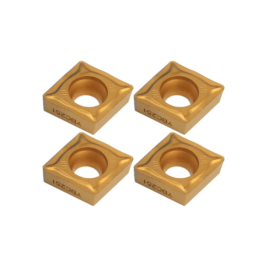 CCMT060204 CCMT09T304 CCMT09T308-HM CCMT120404 CCMT120408-HM YBC251 YBC252 Tiện Bằng Máy CNC Công Cụ Carbide Chèn Nội Bộ Biến Lưỡi Dao