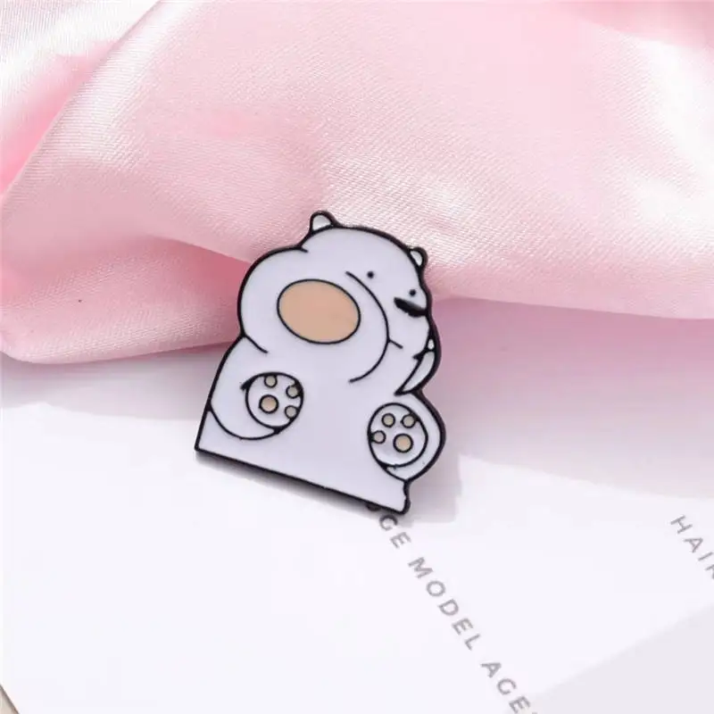 2020 new Cartoon Panda Polar Bear Enamel Pin Badge On Backpack Cute Brooch Pins For Clothes Broche For Women Girl Schoolbag