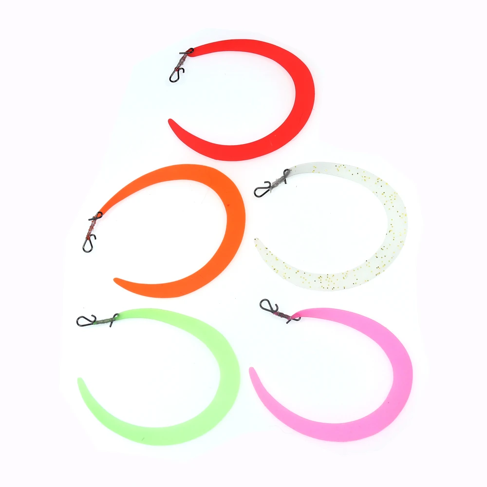 Bimoo 10PCS Size M Pretied Wiggle Tail with Quick Snap for Fishing Lures Fishing Flies Streamers Trout Bass Pike Saltwater Fish