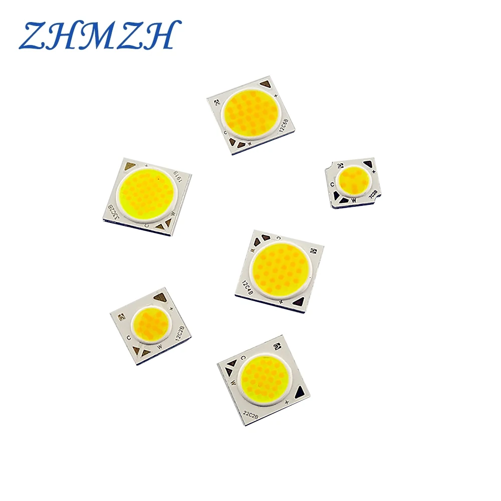 ZHMZH 10pcs/lot Dual Color Temperature Cob Lamp Beads 7w 12w 24w 36w Adjustment RA80 1311 1917 COB Light Source For Downlight