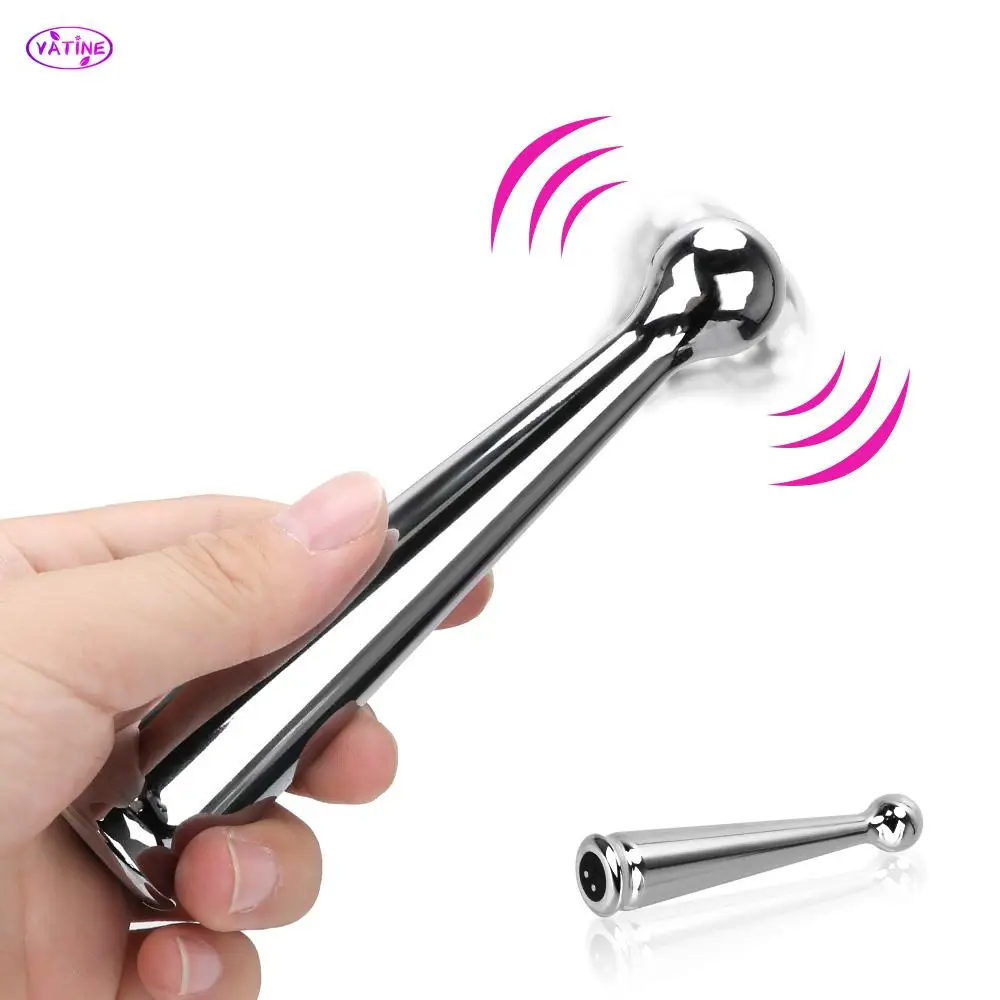 14cm Metal Stick Vibrators for Women Nipple Clitoris Stimulator Vaginal Anal Plug Slim Dildo Female Masturbator Sex Toys Erotic