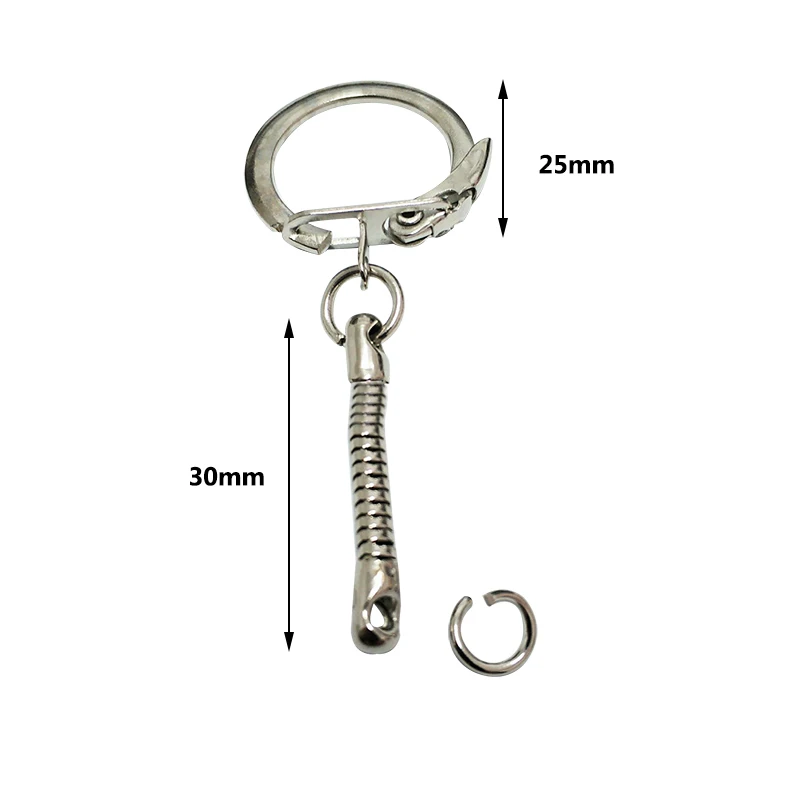 PARETO 1000pcs 25mm split rings with snake chain nickel plated key chain DIY accessories