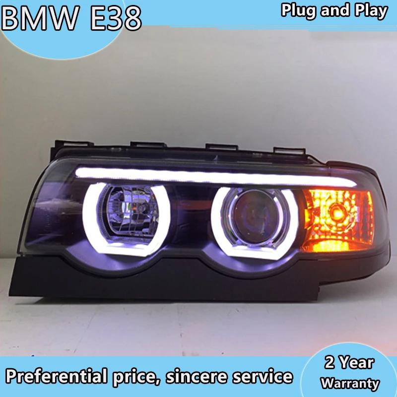 Car Styling for BMW E38 Headlights 1998-2002 E38 Head Light DRL Bi Xenon Lens High Low Beam Parking HID Fog Lamp