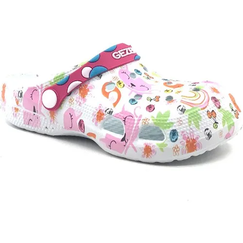 Gantry 12295 White Multicolour Eva Casual Beach Pool Bath Female Child Slippers