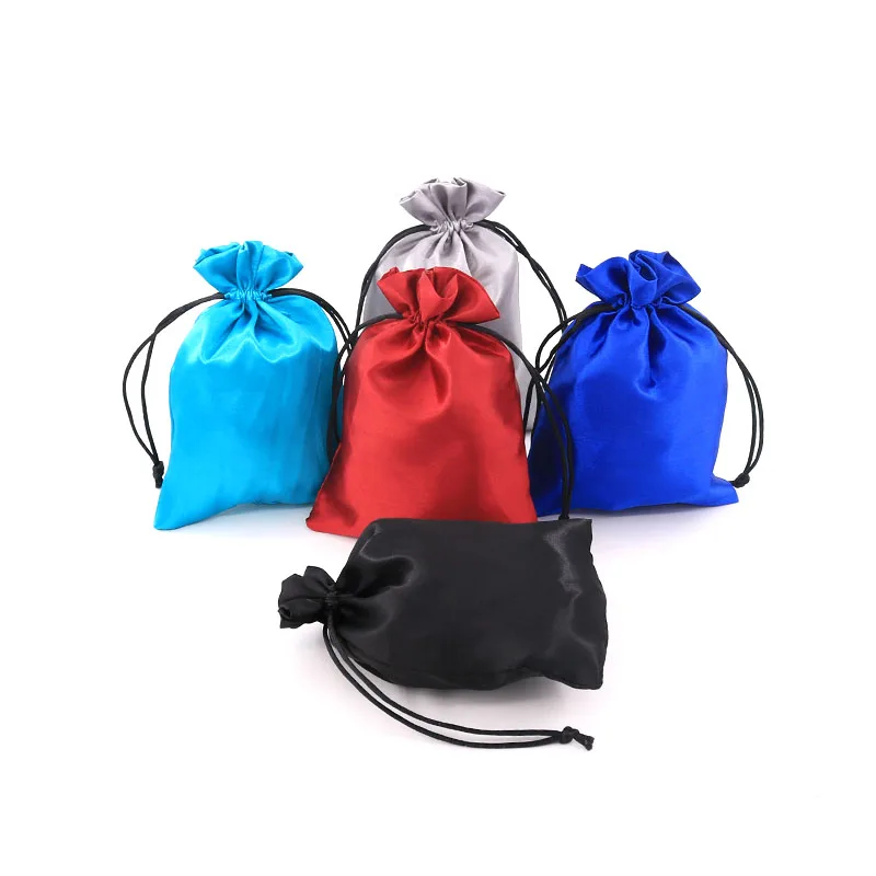 10pcs/lot Multicolor Satin Cloth Bag Candy Gift Bags 8x10cm Wedding Party Favor Pouch Christmas Decoration Packaging Bags