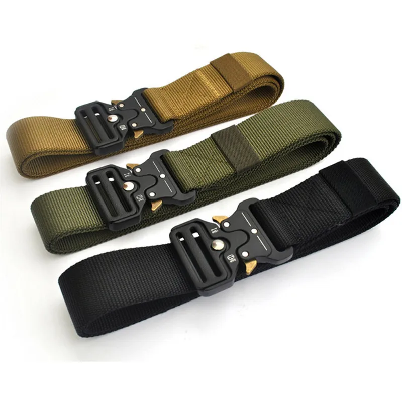 Ceinture tactique multifonction pour hommes, grande taille 150 170cm, pour la chasse en plein air, le Combat, la survie, le Corps marin, en toile et en Nylon, 2024