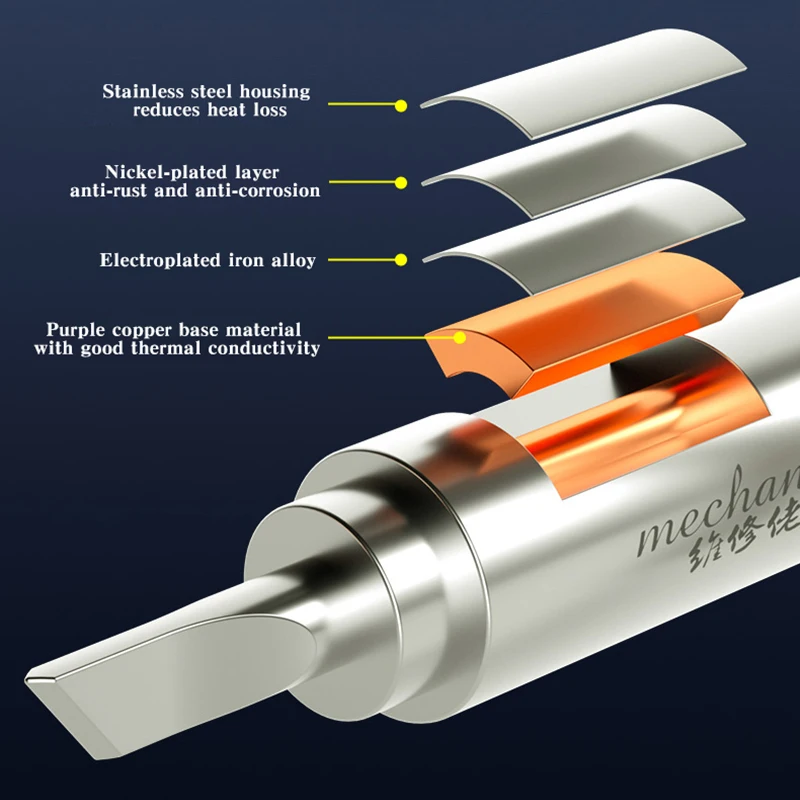 MECHANIC 900M-T Lead-Free Soldering Iron Tip Short Head Fast Heating Welding Tips for Motherboard Repair Tools