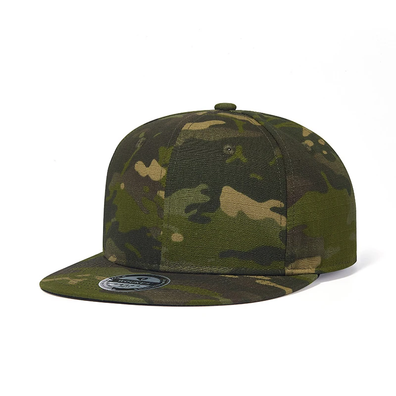 Baseball Cap Men Snapback Army Flat Bill Dad Hat Green Camouflage Hiphop Adjustable Sports Outdoor Accessory For Boy Teenagers