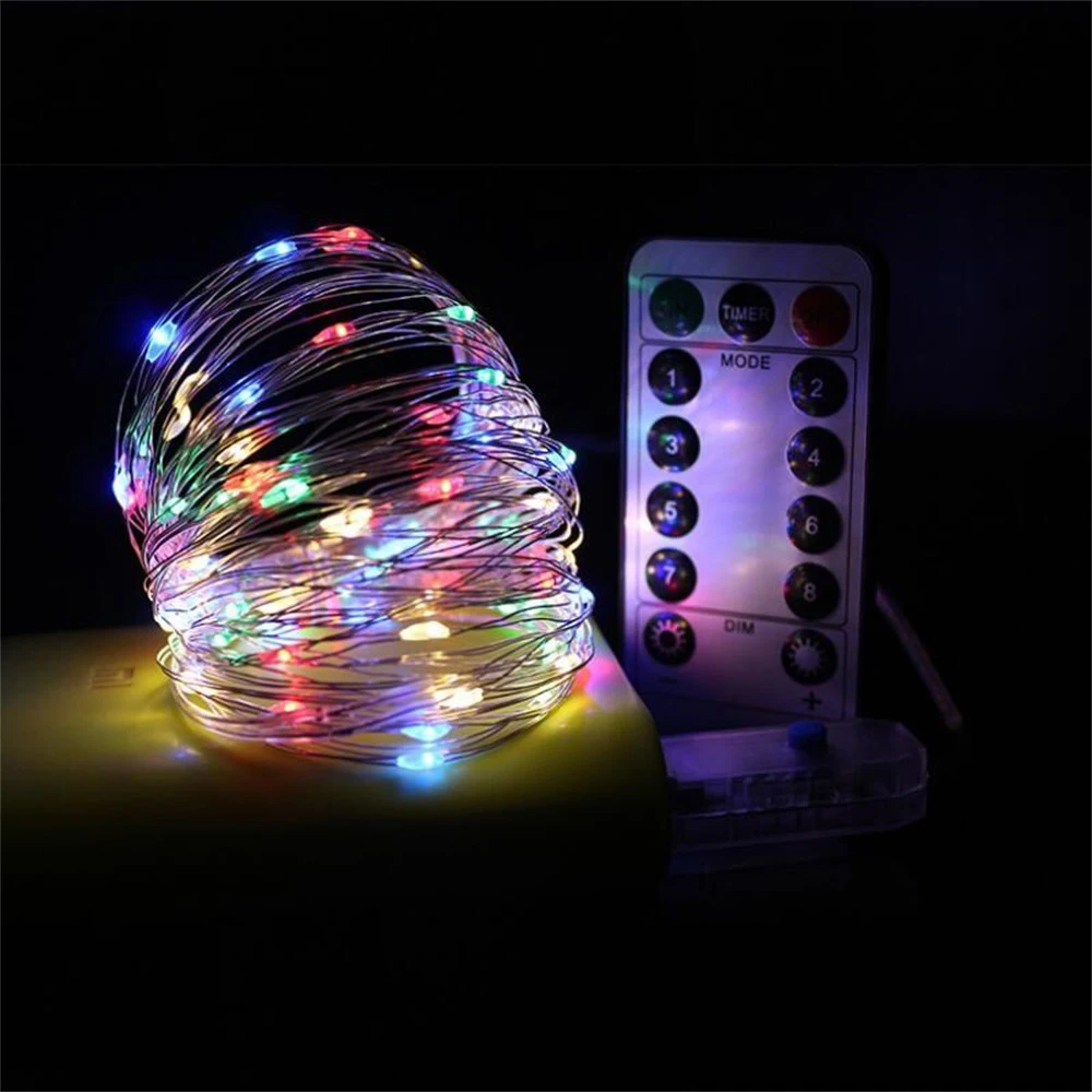 

Светодиодная гирлянда из медной проволоки, 2 м, 3 м, 4 м, 5 м, питание от USB, светильник режимов дистанционного управления, сказочные гирлянды для свадьбы, Рождественский Декор