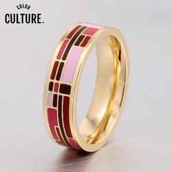 New Arrival Red Rings for Women Birthday gift Fashion Pretty Charm Multicolor Enamel Ring pcjz015