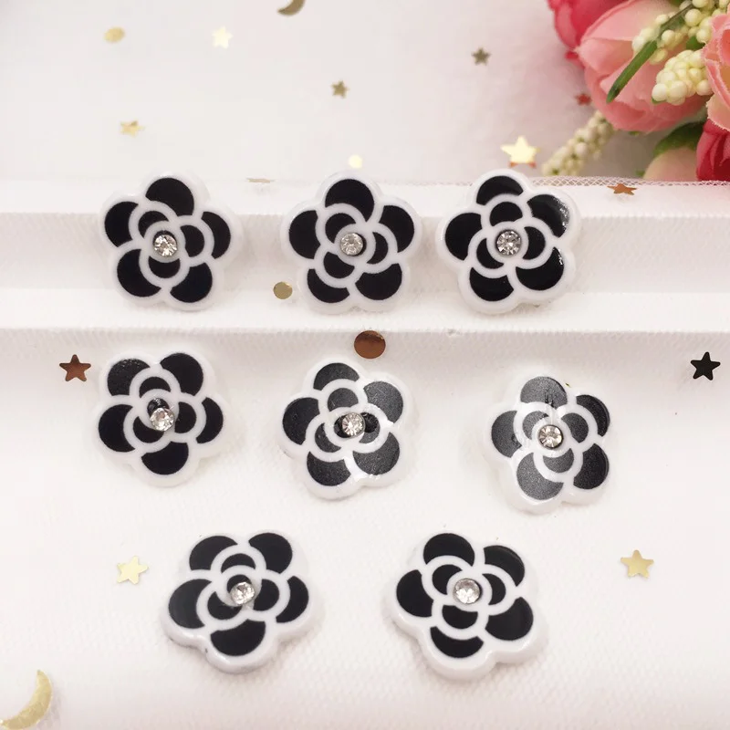 14/18/22/30mm Beautiful Flower Flat Back Acrylic Sheet Miniature Pattern Rhinestone Applique DIY Wedding Decor Embellishment G06