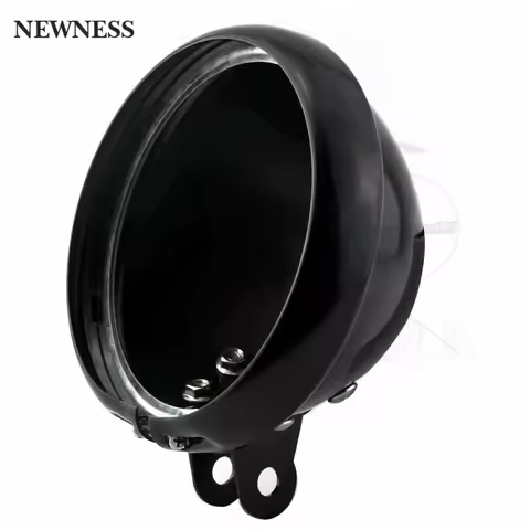 Motorcycle Black /Chrome Headlight Light 5.75" 5 3/4 inch Bucket Housing Shell Trim Holder For Harley Dyna Sportster Iron XL 883