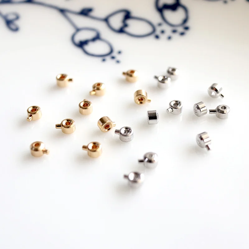 High Quality Gold Platinum Rose Gold Crimp End Beads Stopper Jewelry Making Craft Findings DIY For Women