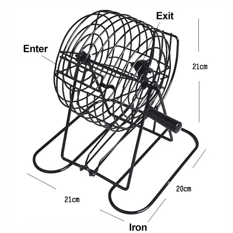 Bingo Lottery Machine Steel Bingo Game Cage Set Adult Family Large Party Group Entertainment Tabletop Board Game Sweepstakes