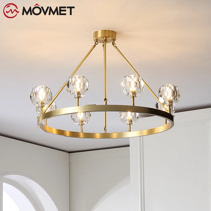 

Минималистичные медные люстры, светильник для гостиной, золотой круглый потолочный светильник комнатная Подвесная лампа для кухни, спальни, люстра moderno