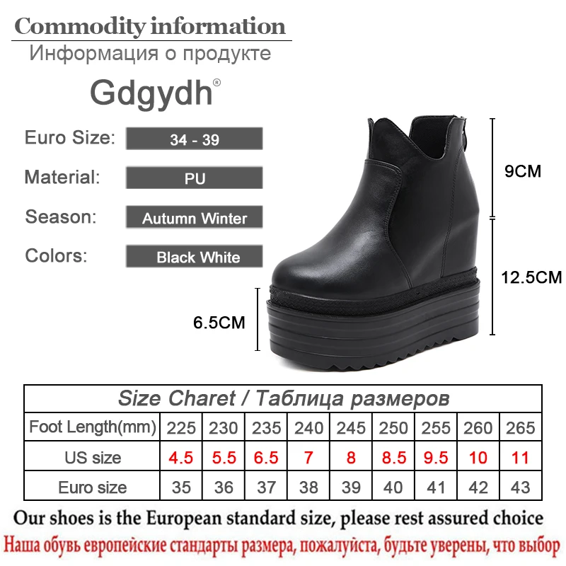 Gdgydh Spring Autumn Thick Soled Short Boots Women Platform Wedge Heels Female Ankle Boots Height Increasing Soft Leather Zipper images - 6