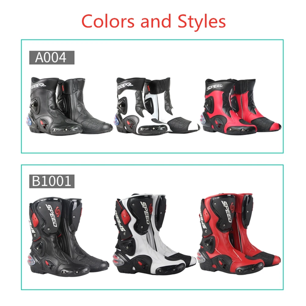 PRO BIKER SPEED Motorcycle Boots Men Woman Motocross Off-Road Motorbike Rider Racing Shoes Moto Riding Protective Boots B1001