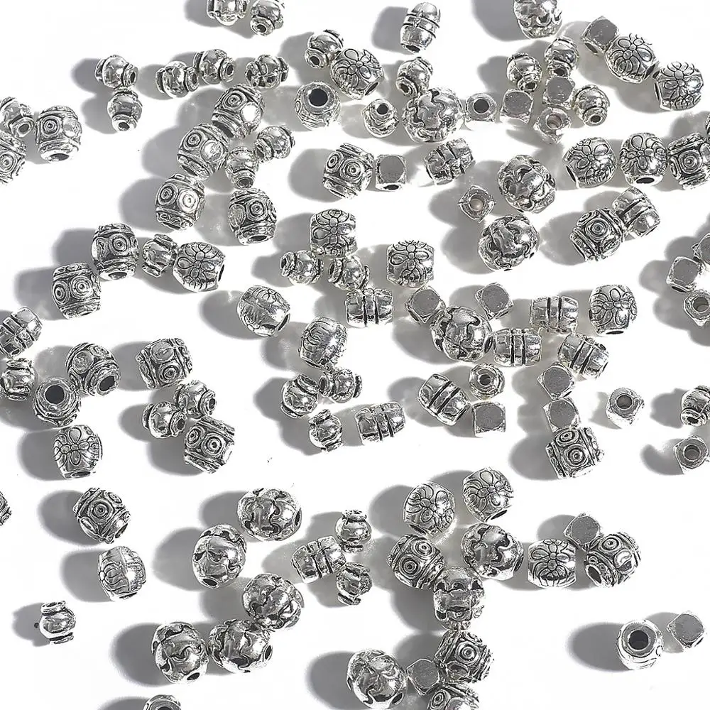 20-50pcs Tibetan Silver Color Antique Loose Bead Charm Spacer Rondelle Beads Connectors For DIY Necklace Bracelet Jewelry Making