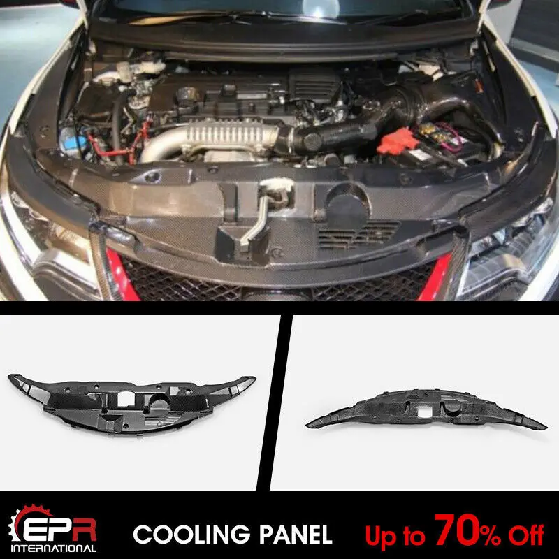 For 15-17 Honda Civic FK2 TyR Carbon Glossy Finished OEM Cooling Slam panel Interior Car accessories