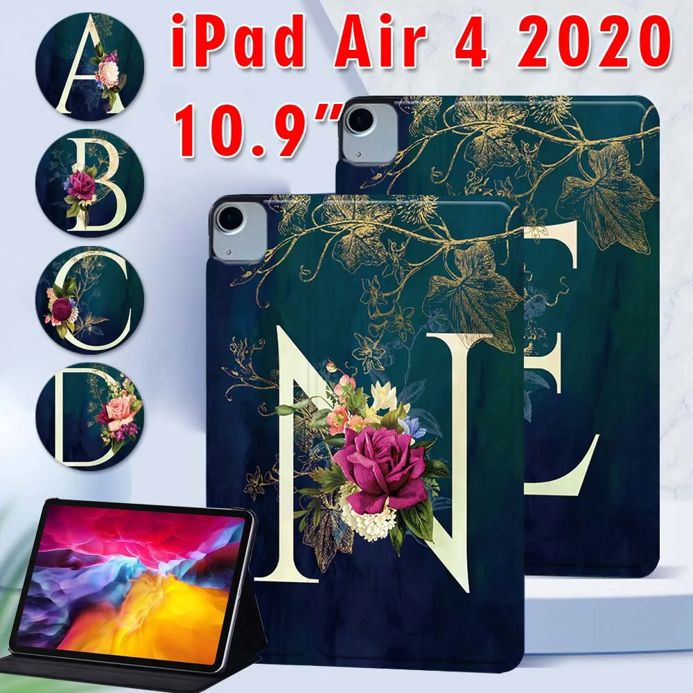 Tablet Case for Apple IPad Air 4 2020 10.9 Inch A2072 A2316 A2324 A2325 New Soft Shell Pu Leather Stand Cases + Free Stylus