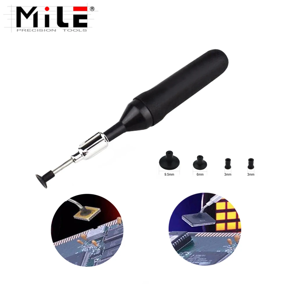 

MILE Антистатический мини SMT/SMD IC Chip BGA Вакуумный насос Всасывающая ручка + 4 различных насадок, вакуумный сборщик