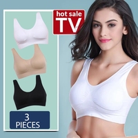 3PCS/lot Sports Bra Women's Intimates With Pads Plus Size Bras For Women Active Brassiere Push Up Big Size Vest Wireless BH 5XL