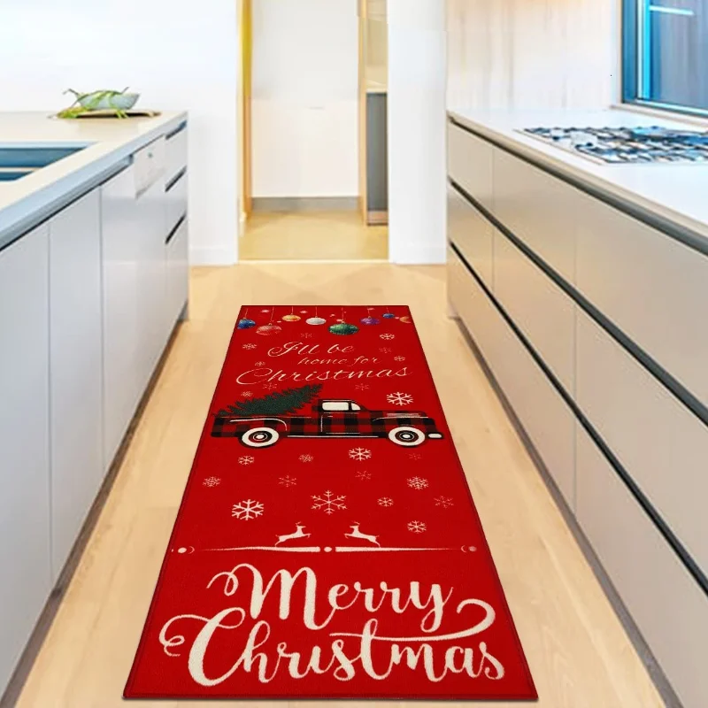 Christmas Pattern Carpet Christmas Decorations Home Kitchen Entrance Passage Laundry Room Bathroom Non-slip Mat ковер в спальню