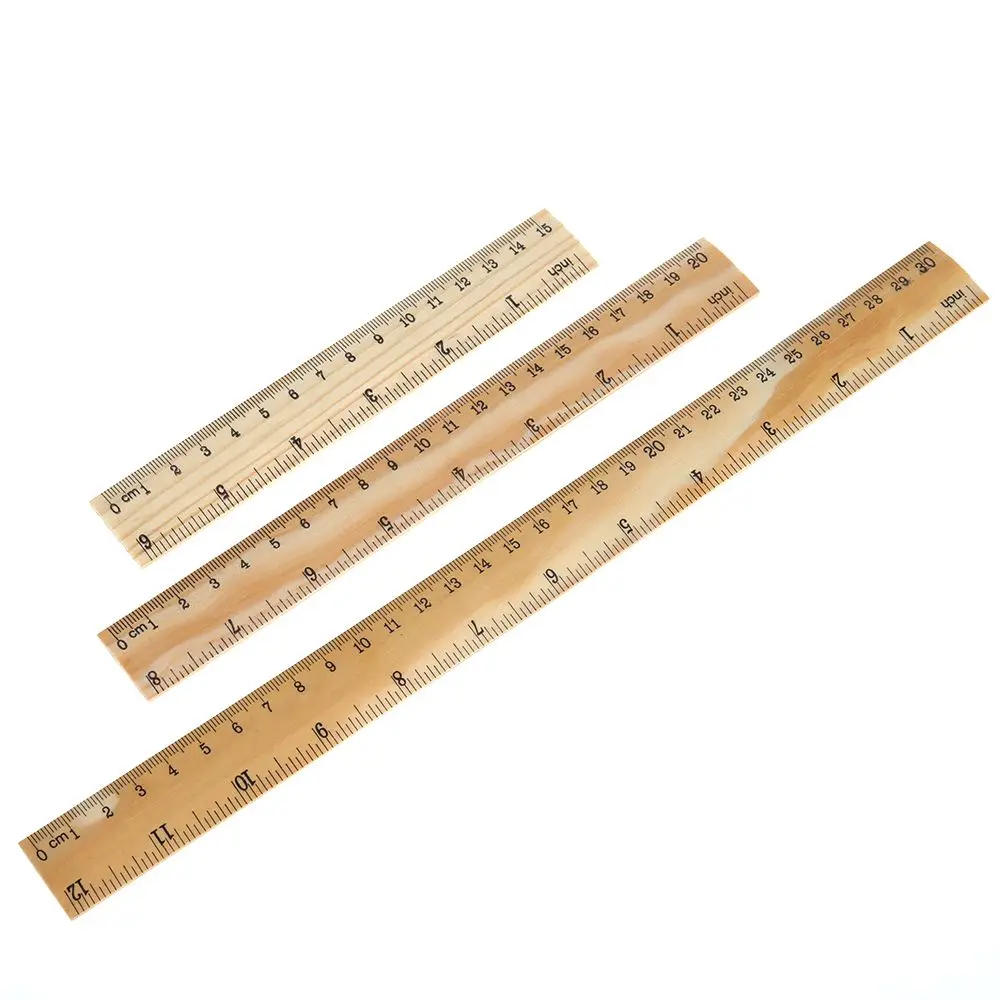 New 15cm 20cm 30cm Wooden Ruler Drawing Gift Double Sided Ruler Stationery School Supplies Office Measuring Tool Straight Rulers